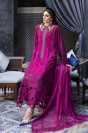 Embriodered cotton unstitched 3pc