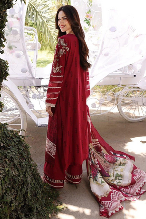 Cotton embroidered summer unstitched 3pc