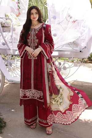 Cotton embroidered summer unstitched 3pc