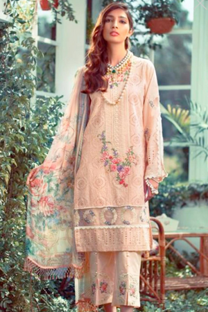Chikankari embriodered lawn unstitched 3pc