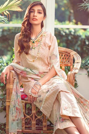 Chikankari embriodered lawn unstitched 3pc