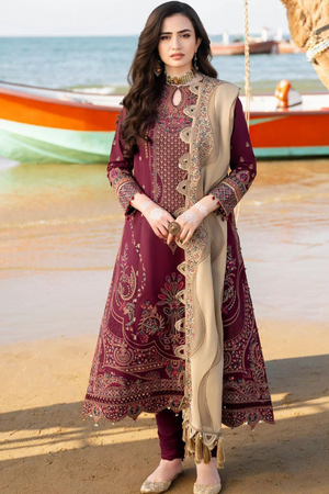 Embroidered cotton unstitched 3pc