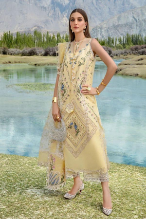 Cotton embroidered summer unstitched 3pc