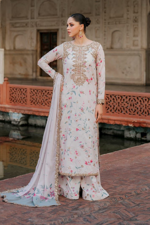 Lawn embroidered unstitched 3pc