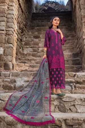 Embroidered cotton luxury unstitched 3pc