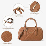 Bostanten  Vegan Leather Satchel Bag Handbags with Detachable Strap
