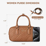 Bostanten  Vegan Leather Satchel Bag Handbags with Detachable Strap