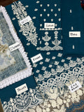 Chikankari cotton embroidered unstitched 3pc