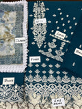 Chikankari cotton embroidered unstitched 3pc
