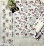 Cotton embroidered unstitched 3pc