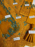Cotton embriodered unstitched 3pc